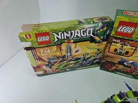 Lego Ninjago 9445 Fangpyre Truck Ambush & 9447 Lashas Bite Cycle Parts & Box Lot