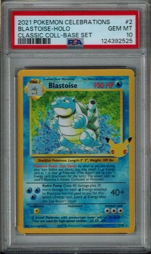 Pokemon PSA 10 Blastoise 2/102 Holo Classic Collection Celebrations