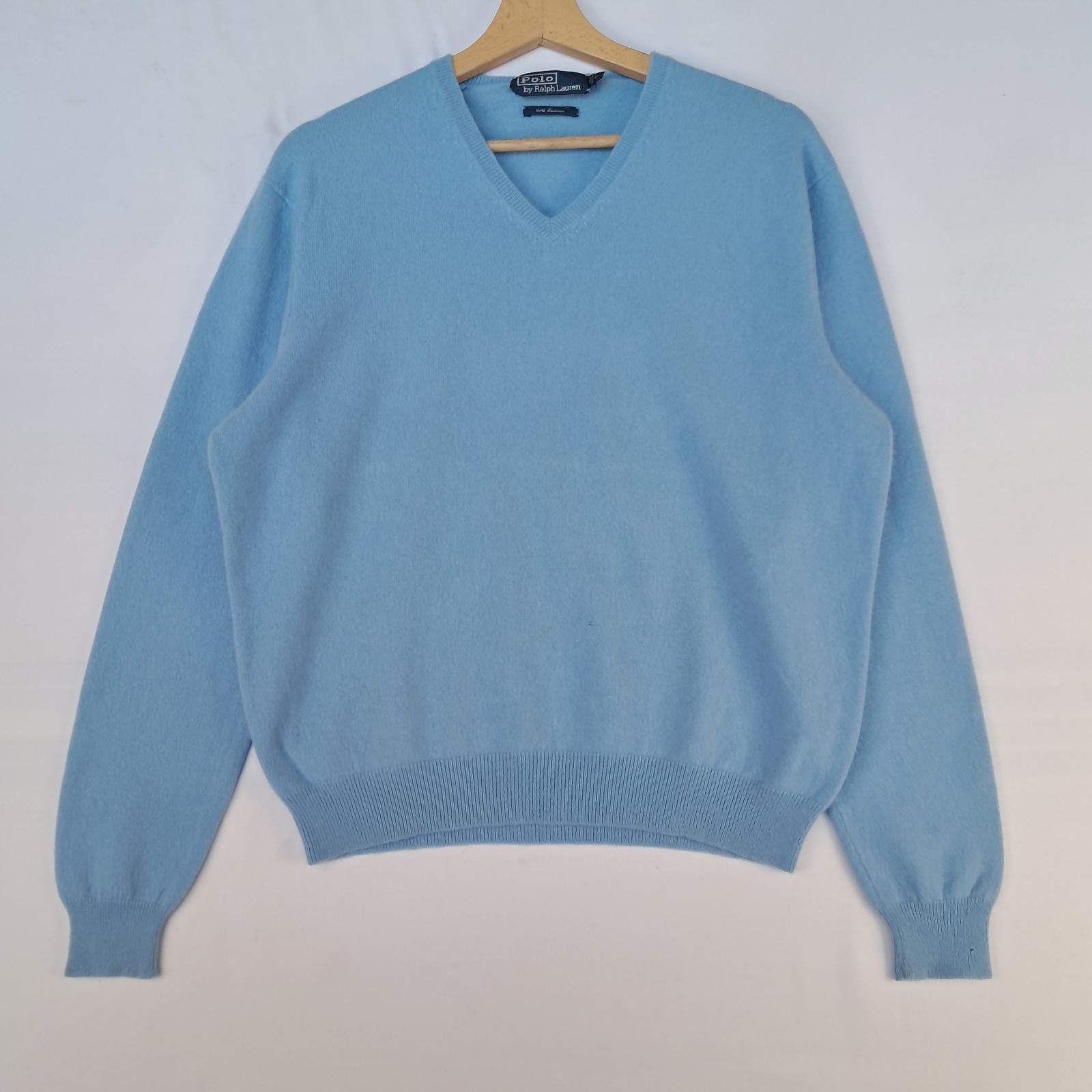 Maglione Polo Ralph Lauren 100% cashmere colore blu taglia L da uomo