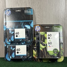 Genuine HP 60 Tri-Color  Black Ink Single Cartridge Lot of 3 EXPIRED 2013/2014