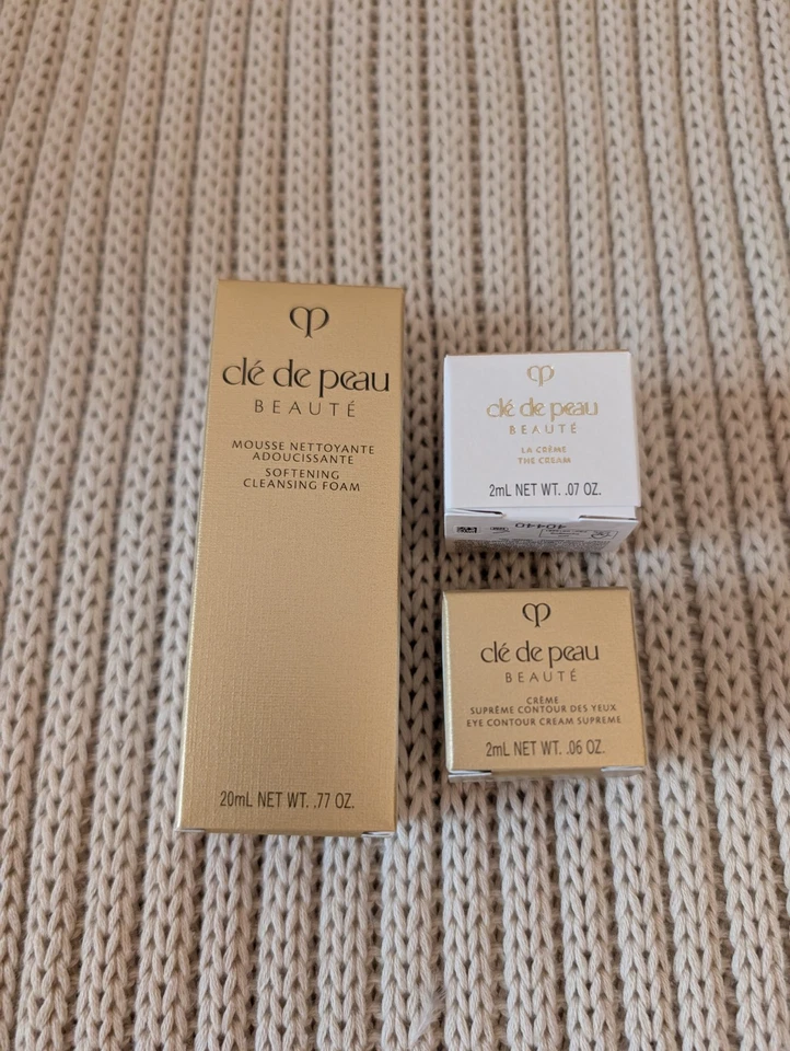 ⭐ NUEVO 2 X Set de Viaje Cle De Peau - La Crema, Crema Contorno de Ojos, Espuma Limpiadora Foto 4 de 4