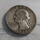1934-D Washington Quarter 90% Silver
