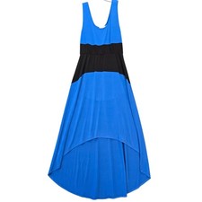 Calvin Klein Blue Maxi Sundress Stretch High Low Hem Sleeveless Women's Size 8