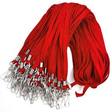 Red Lanyard 32 Inch Flat Lanyards with Swivel Hook Attachment Badge Holder