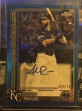 2025 Topps Chrome Update John Rave RC True Blue Auto /150 Royals
