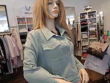 MARCCAIN JEANSJACKE N2 BLAU GRAU COTTON KURZE FORM NEU!UVP 299€