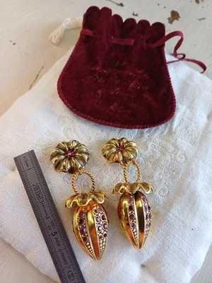 Boucles Oreilles Clip 1990 Taratata Laiton - Photo 1/4