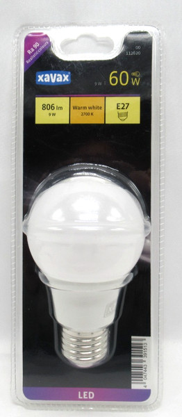 Xavax Led Leuchtmittel Birnenform E27 9W=60W 806Lm Warmweiß 2700K 391513-image