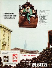 1965 Caffe Motta si beve con gusto anche sulla gru  Pubblicita Vintage anni 60