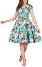 Floral Vintage 1950's Full Circle Rockabilly Party Bridesmaid Swing Prom Dress
