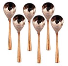 Steel Copper Rice Spoon Serving Home Restaurant Dinnerware Set 8 Inch - 6 Pcs