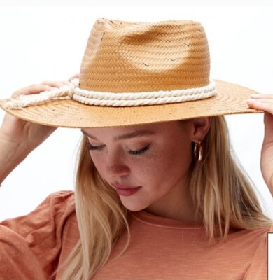 Billabong Pretty Twisted Hat, OneSize, Natural/Brown Retails $54