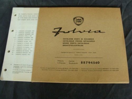 Lancia Fulvia aggiornamento catalogo parti di ricambio 88794540 - 第 1/8 張圖片