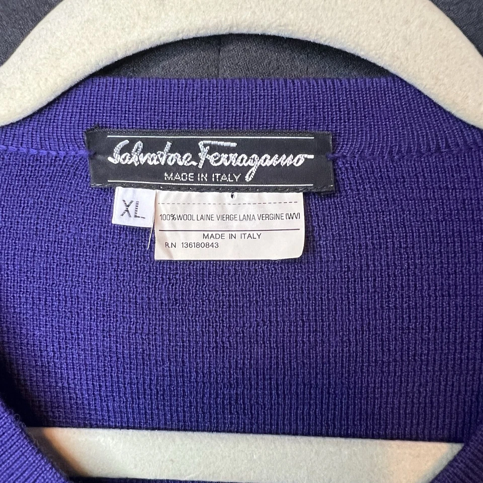 Conjunto de traje falda de lana púrpura profundo Salvatore Farragamo vintage elegancia para mujer XL Foto 4 de 4