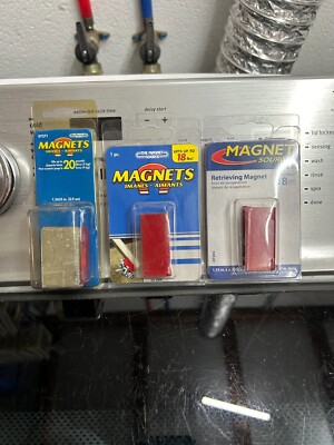 NEW 2-pack lot Master Magnetics 07271 07204 Retrieving Magnet 1''x1-1/2''x1'' 18LB