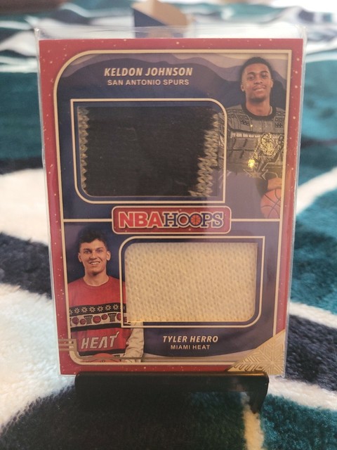 2019-20 TYLER HERRO RC NBA Hoops Sweater Holiday Relic KELDON JOHNSON #SD-TK