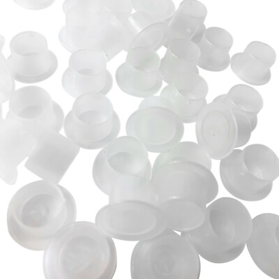 100 x KLAR MITTEL 13 MM ''FLACHE BASIS'' TATTOO TINTE KAPPEN BECHER