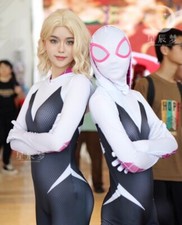 Spider-Gwen Cos Costume Gwen Spider-Man Bodysuit Adult Girl Spandex Jumpsuit