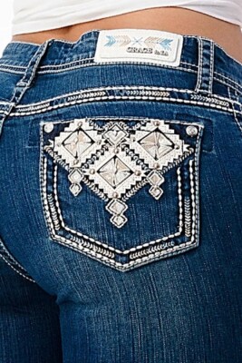 Jeans Grace in LA Bootcut Aztec Design EBS406MDK