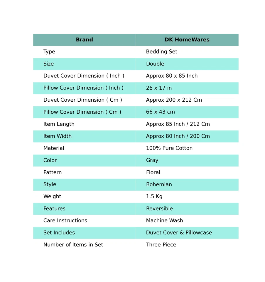 Conjunto de capa de edredom floral cinza duplo roupa de cama étnica boho cobertor capa Doona - Imagem 2 de 4