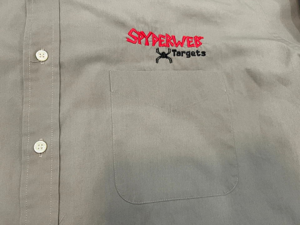 Camisa de Trabajo Spyder Web Targets Enro Ultra Popelina Tostada 18 1/2 35-36 Alto Usada en Excelente Condición Foto 3 de 4