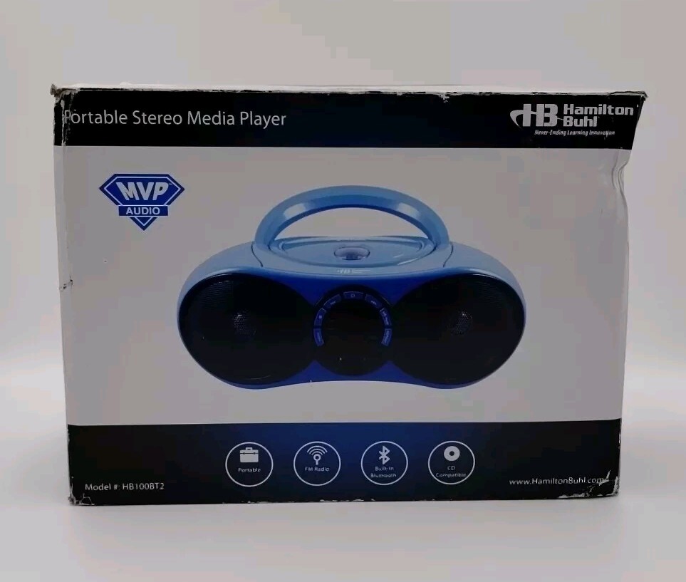 HAMILTON BUHL Boombox CD/FM Media Player with Bluetooth Rece
