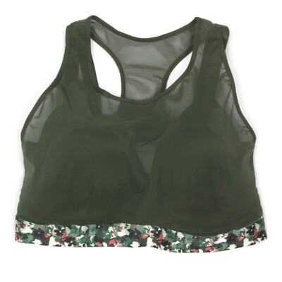 ADORE ME Swimsuit Top Natural Green Floral Racerback Plus size 38G NWT - 044