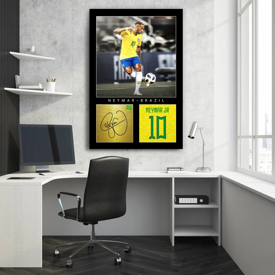 Lienzo de fútbol americano Neymar Jr. leyendas arte de pared motivacional decoración de lienzo enmarcado Foto 4 de 4