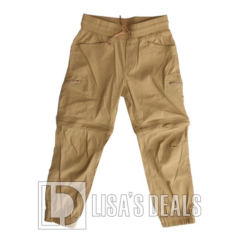 New Boys YOUTH Eddie Bauer CONVERTIBLE JOGGER TAN GRAY NAVY S 7/8 - Picture 2 of 13