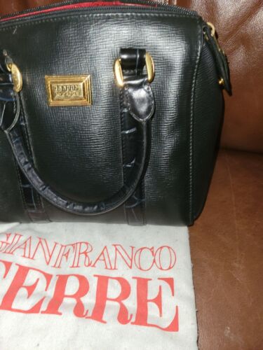 Gianfranco Ferre Black Leather Bag Vintage N0. 24742