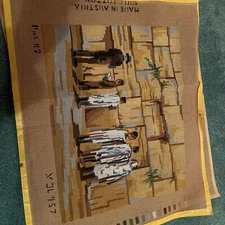 needlepoint canvas handpainted vintage