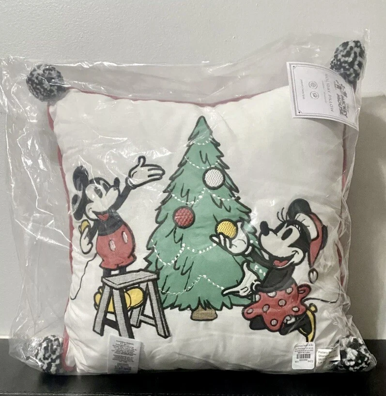 NOVO travesseiro de Natal Pottery Barn Kids Disney Mickey Mouse férias 16x16” 🎄🎅🏼 - Imagem 4 de 4