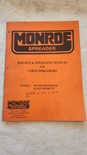 Monroe Spreader V-box Spreader Service And Operators Manual