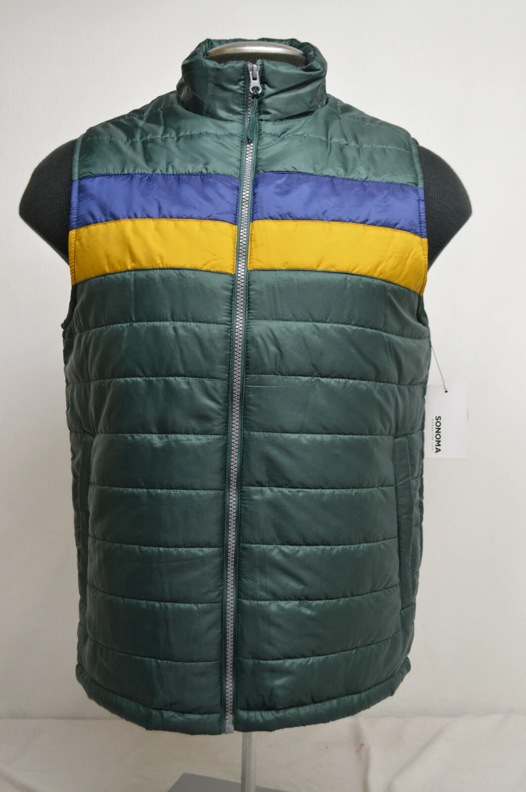 NEUF SONOMA gilet tampon homme taille XL SUPREME VERT NEUF AVEC ÉTIQUETTES