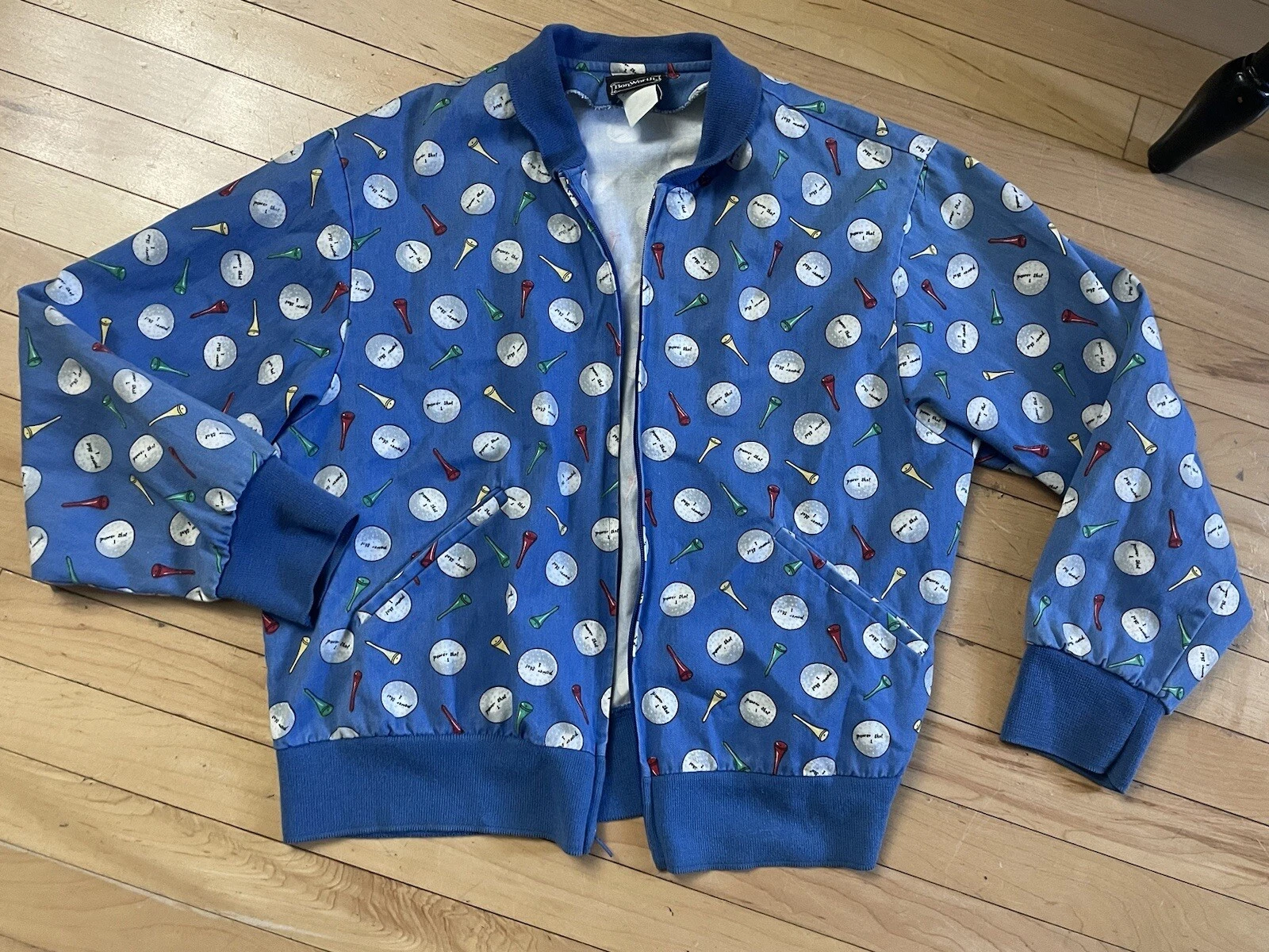 Vintage Retro Golf Print Light Weight Bomber Jacket Men/large Boys/unisex