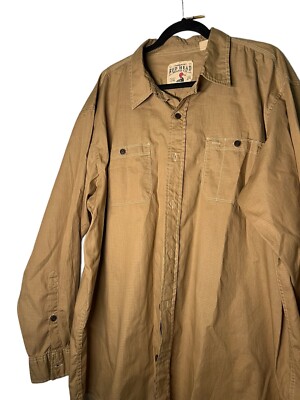Men's RedHead Long Sleeve Casual Button Down Shirt XXL Camel Khaki