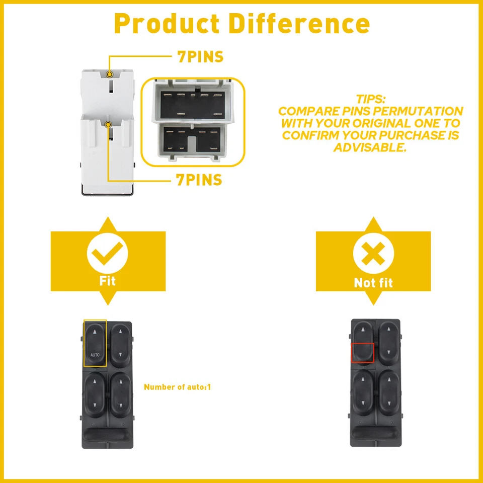 Interruptor de ventana eléctrica del conductor XL1Z14529BA para Ford F650 F750 2000-2013 LH Foto 4 de 4