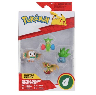 Pokemon Battle Figure Multi-Pack Rowlet Oddish Roselia Flapple 2024 New!