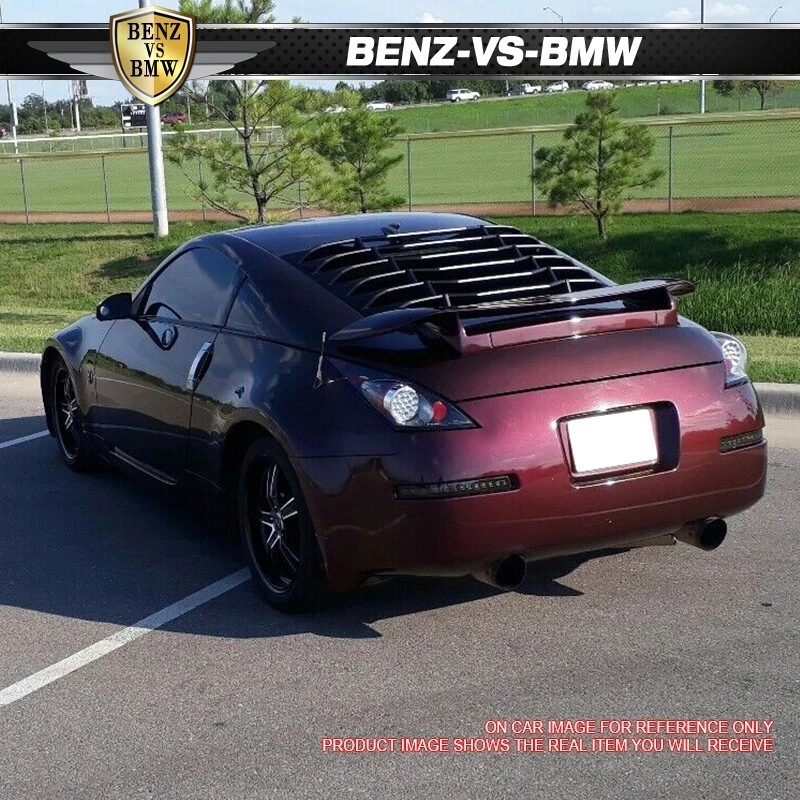 Fits 03-08 Nissan 350Z Coupe Rear Window Louvers Cover ABS Carbon Fiber Print - Image 2 of 4