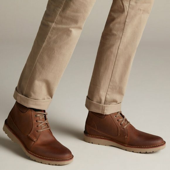 clarks dark tan leather