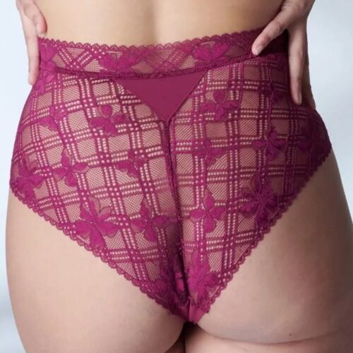 SIMONE PERELE 1A4770 VICTOIRE HIGH WAIST PANTY IN SYRAH SIZE US MEDIUM NWOT - Picture 7 of 13