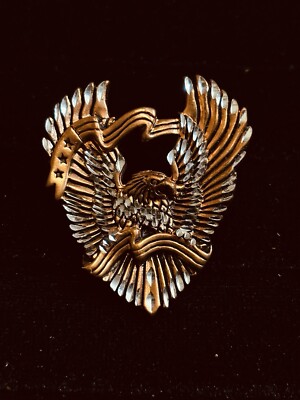 Copper Patriotic Eagle Bolo Tie Slide w/ Diamond Cutwork