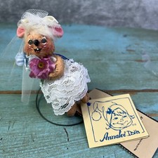 VINTAGE ANNALEE DOLLS 4  WEDDING BRIDE MOUSE 1998 Tags