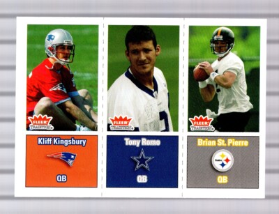 TONY ROMO ROOKIE CARD - 2003 FLEER TRADITION - #299. with ST. PIERRE ...
