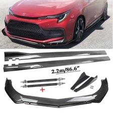 Carbon Fiber Front Bumper Rear Lip Chin Spoiler For Toyota Corolla SE Sedan Body