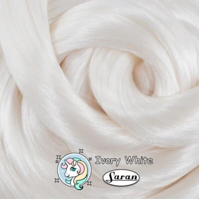 SHIMMER LOCKS Japanese Saran Doll Hair - Ivory White for Rerooting Custom Dolls
