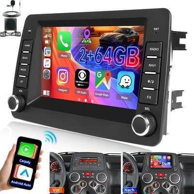 2GB+64GB Für Fiat Panda 2003-2012 Apple Carplay Autoradio NAVI BT Android 15 Kam