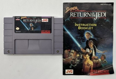 Super Star Wars Return of the Jedi Super Nintendo SNES Game Color Manual Tested