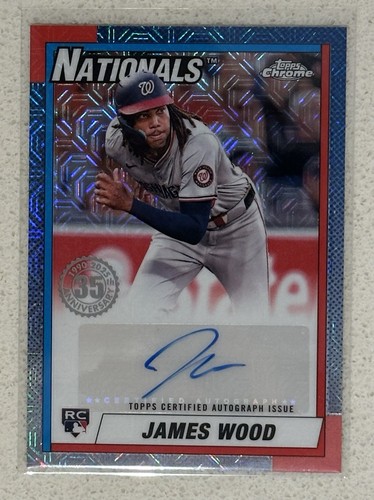 2025 Topps Series 2 James Wood #90CA2-JW, Auto Mojo, RC, Nationals Rookie