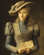 Victorian Woman Portrait Wall Art Print 8x10 Vintage Lady Beauty - 260327A154